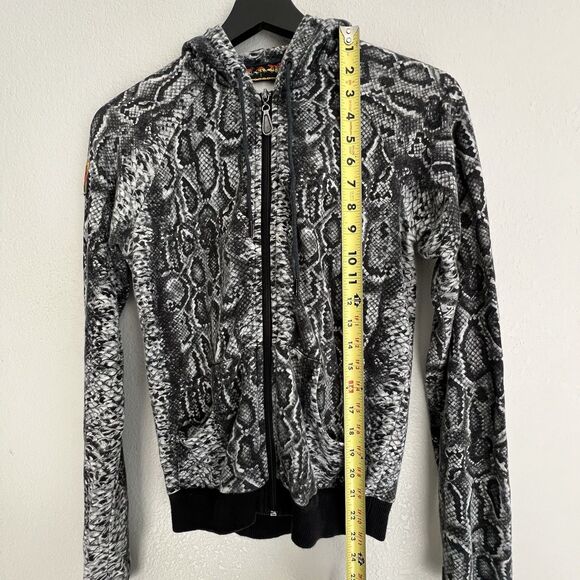 L.A.M.B. Gwen Stefani Vintage Y2K Snake Skin Zip Hoodie Size M Black - Picture 5 of 6